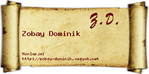 Zobay Dominik névjegykártya